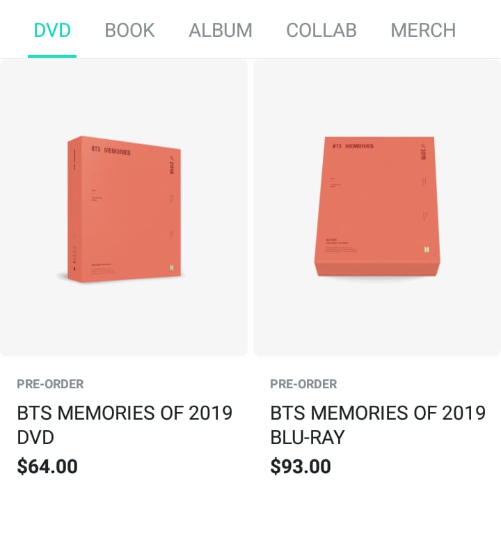BTS Memories of 2019 price