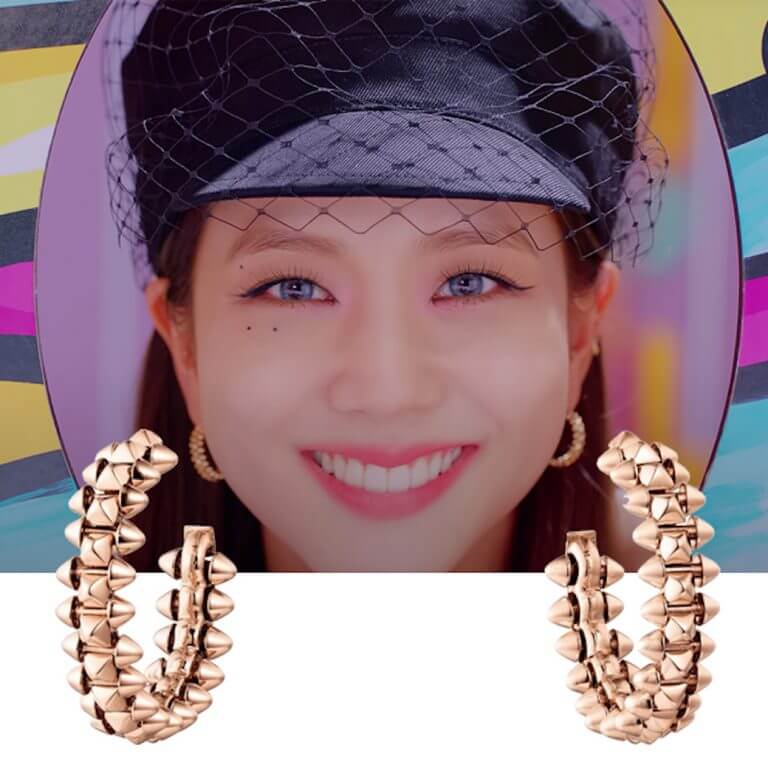 Jisoo wears Cartier earrings in Ice Cream MV