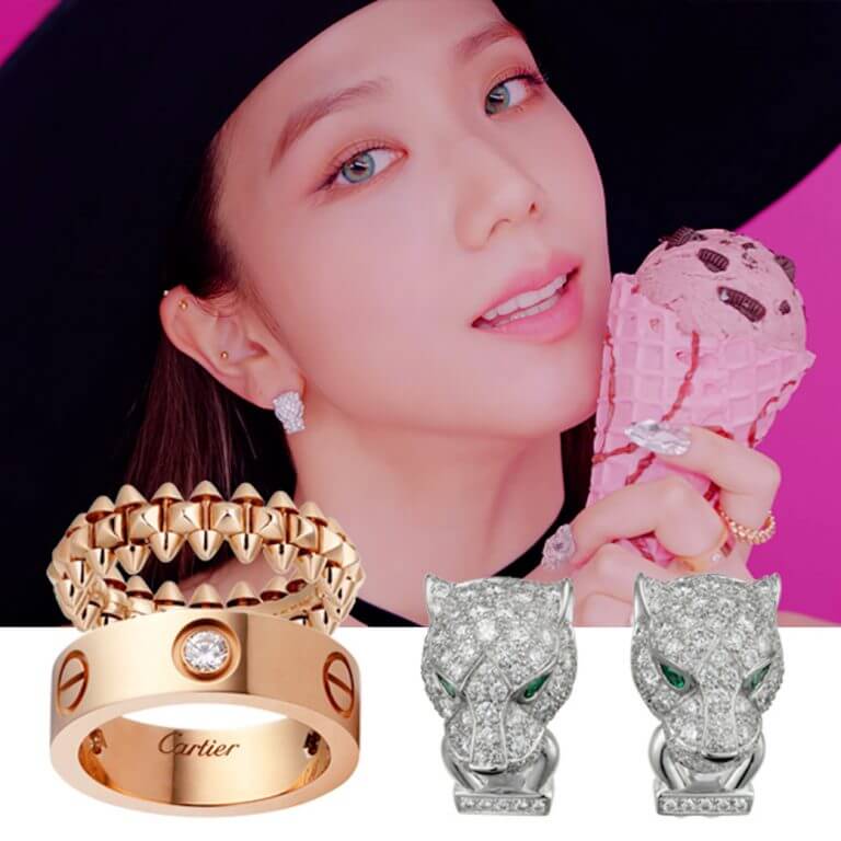 Jisoo wears high-end jewelry by Cartier