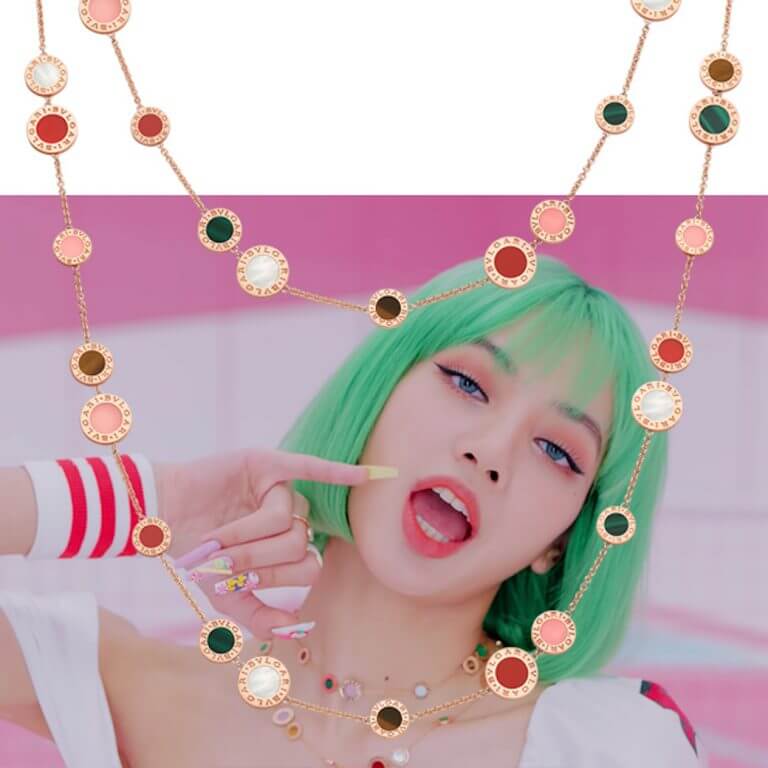colorful necklace by bvlgari on Lisa Ice Cream