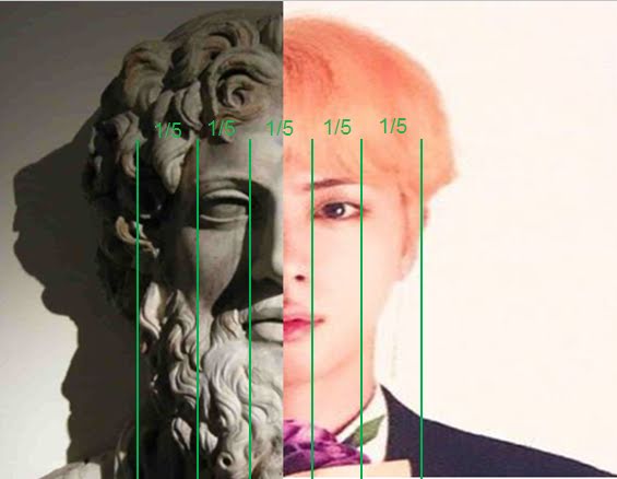 BTS Jin and Zeus photo comparison vertically