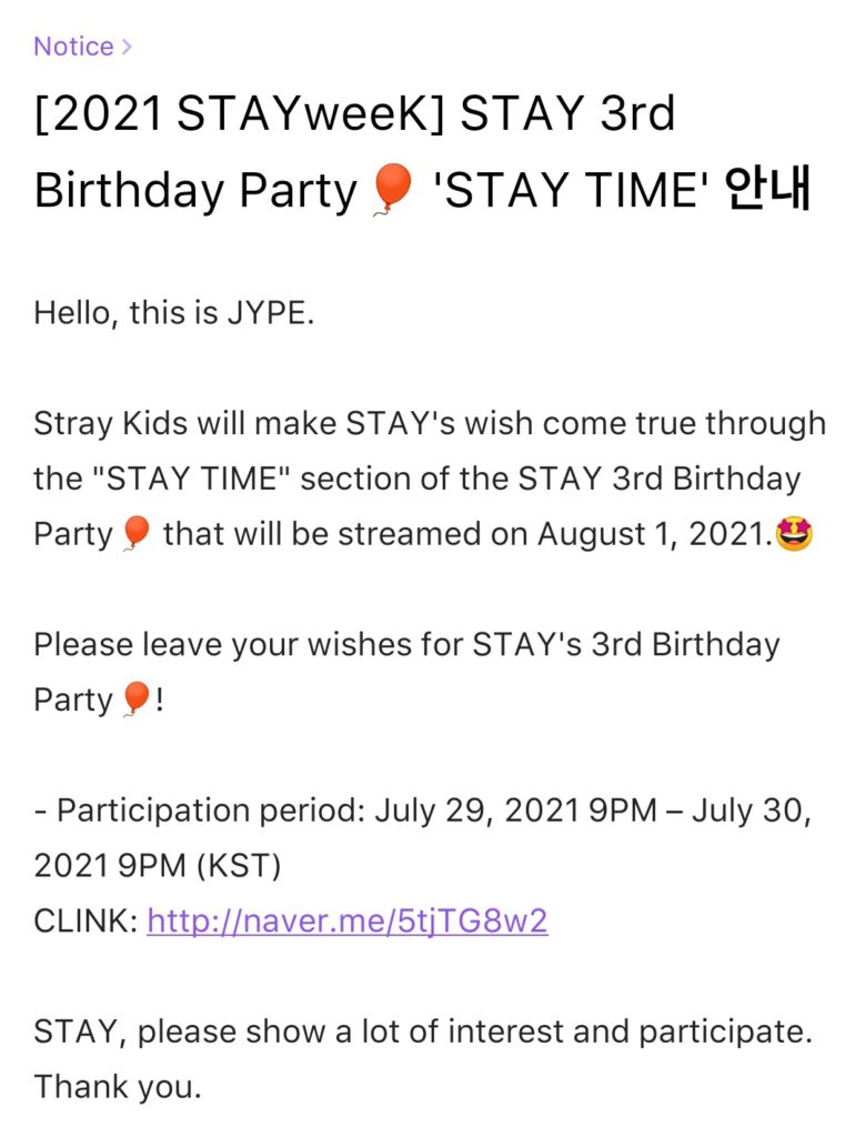  [2021 STAYweeK] STAY 3rd Birthday Party announcement: it’s STAY TIME!