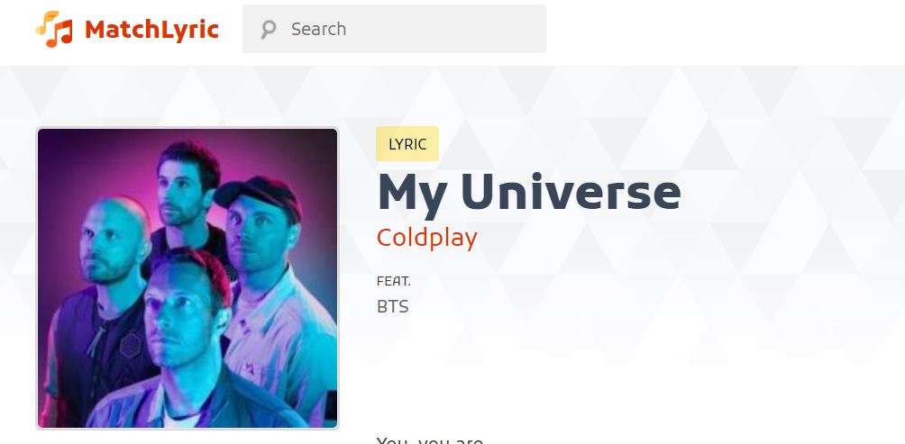 “My Universe” by Coldplay feat. BTS.