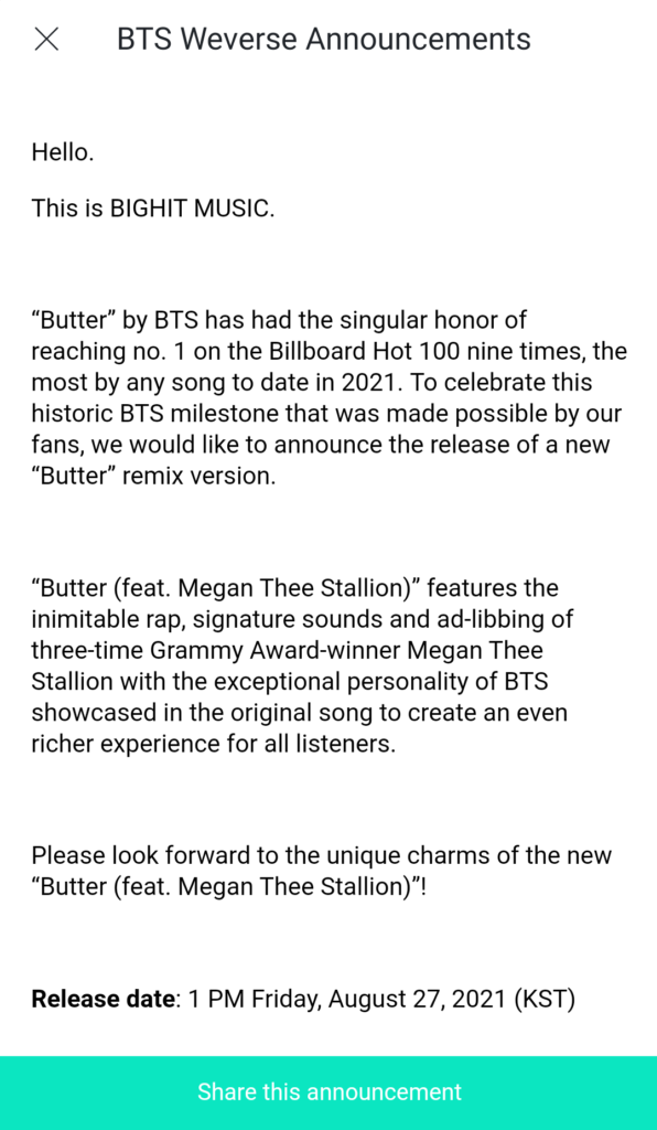 bts x megan thee stallion ‘butter’ remix official announcement