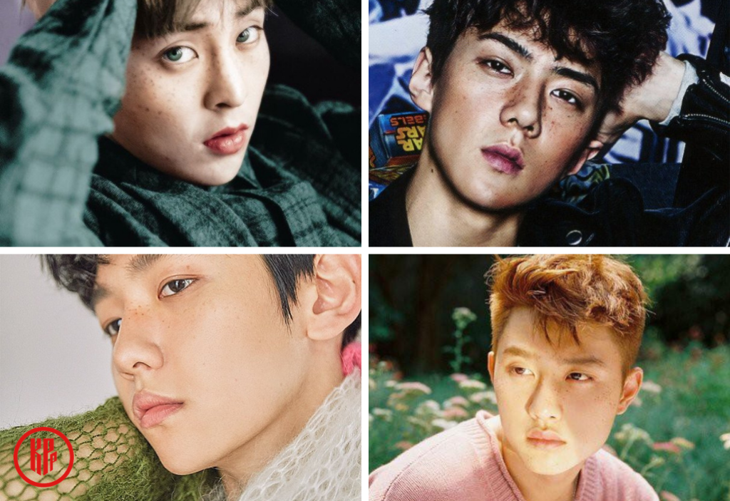 EXO members with freckles