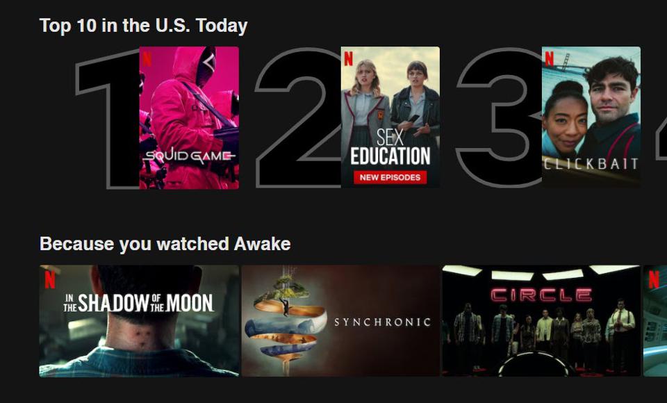 Squid Game #1 in the U.S. Netflix ‘Top 10 in U.S. today'