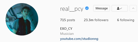 EXO Chanyeol most followers Instagram