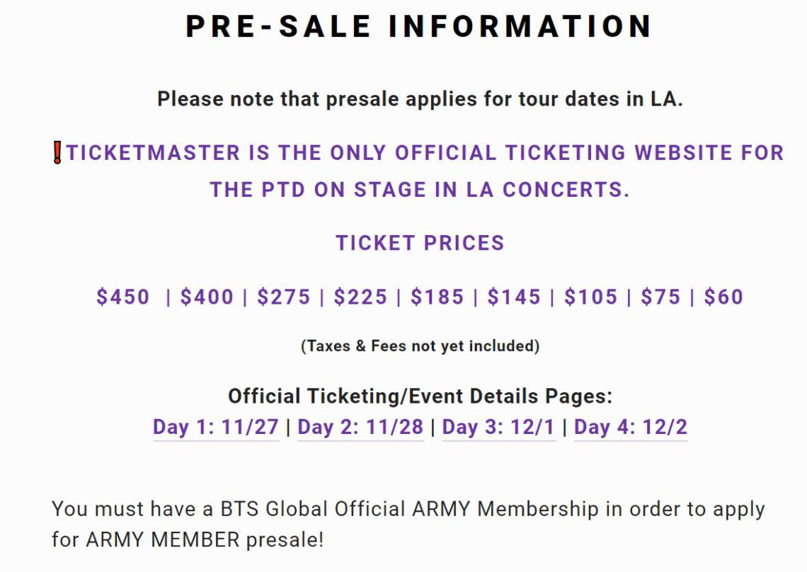 Ticketmaster And Scalpers: BTS LA Concert Price Increased TENFOLD After ...