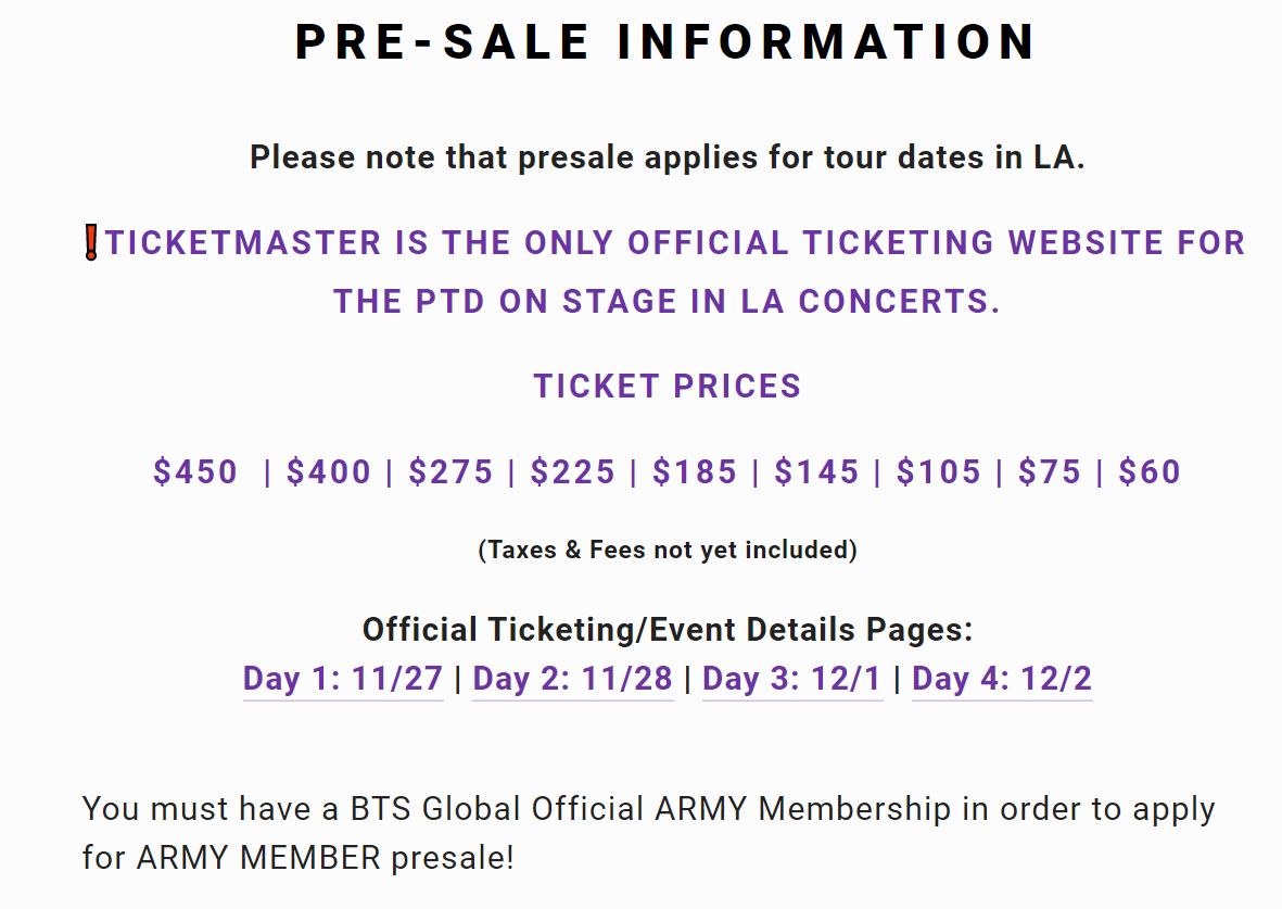 Ticketmaster And Scalpers Bts La Concert Price Increased Tenfold After Public Sale Not