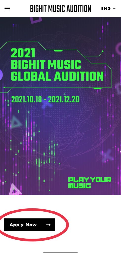 Big Hit Music audition requirement.