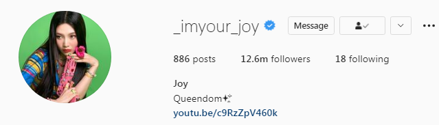 Red Velvet Joy Instagram followers