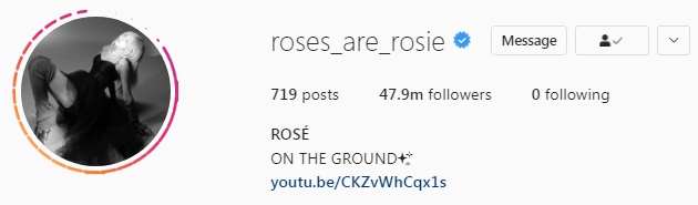 BLACKPINK Rose instagram followers