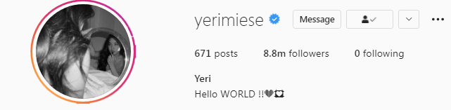 Red Velvet Yeri Instagram followers