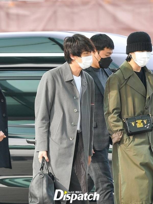 BTS Jin Goes to LA airport fashion