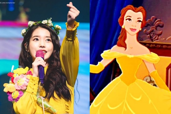 Kpop idols IU as Disney Princess Belle