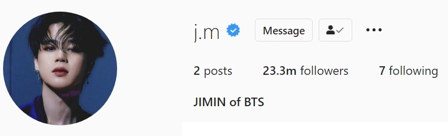 BTS Jimin Personal Instagram Account per December 14 at 6 AM KST