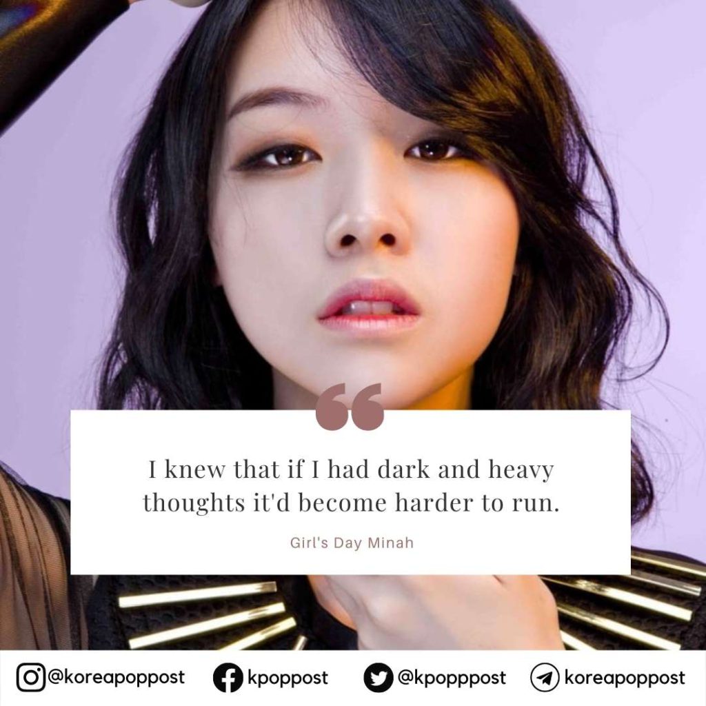 Kpop female idols Bang Minah quotes