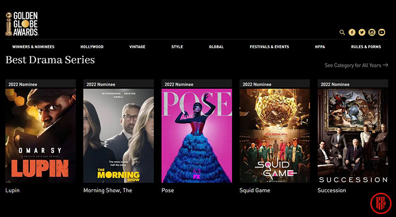 Netflix Squid Game Golden Globe Awards 2022 nominations