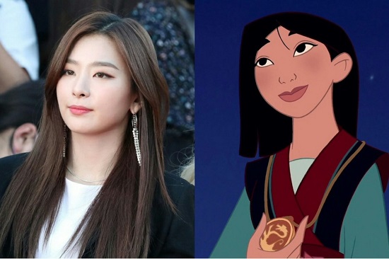 Kpop idols Red Velvet Seulgi as Disney Princess