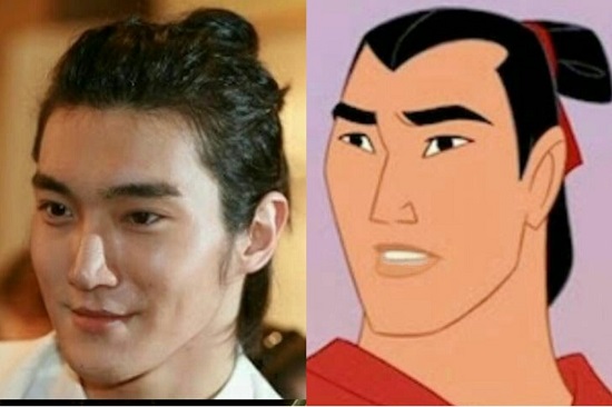 Kpop idols Super Junior Siwon as Disney Prince Li Shang