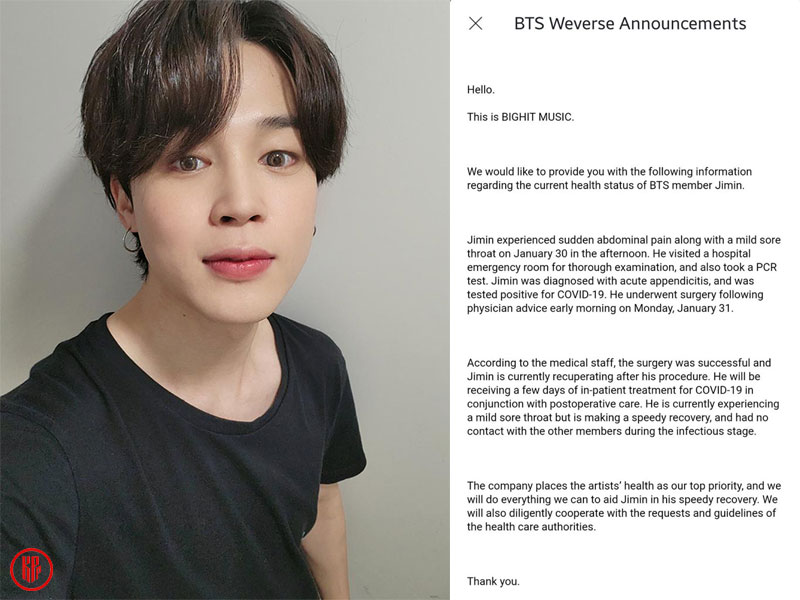 BIGHIT Official Statement on Weverse.