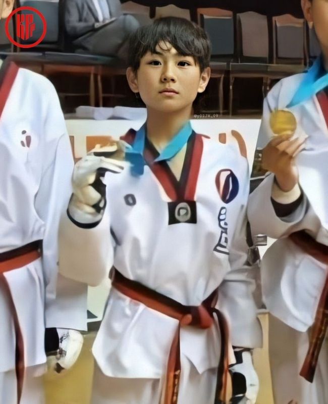 Little Jungwon won a Taekwondo medal