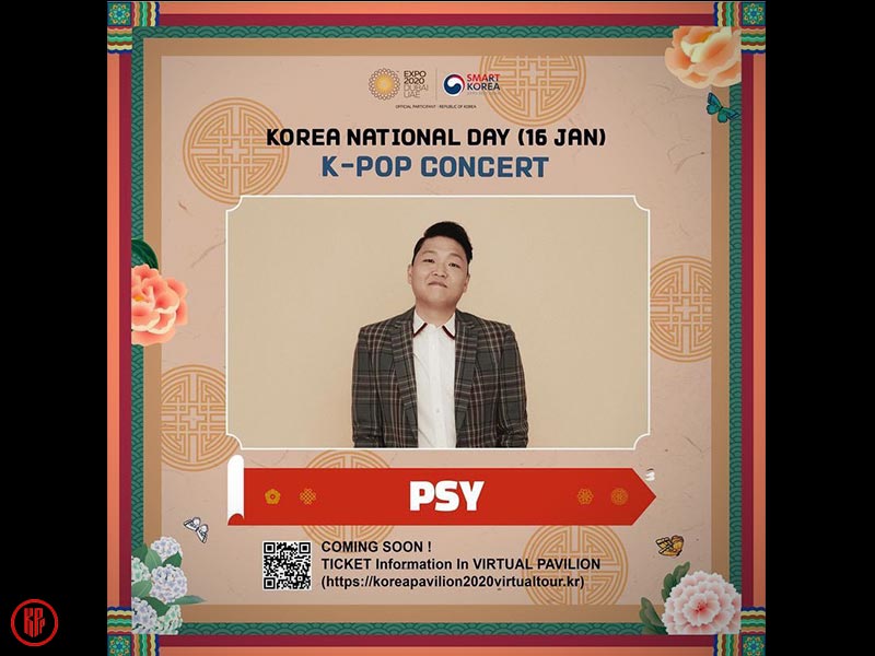 PSY to perform for Korea Pavilion country day performance at Expo 2020.