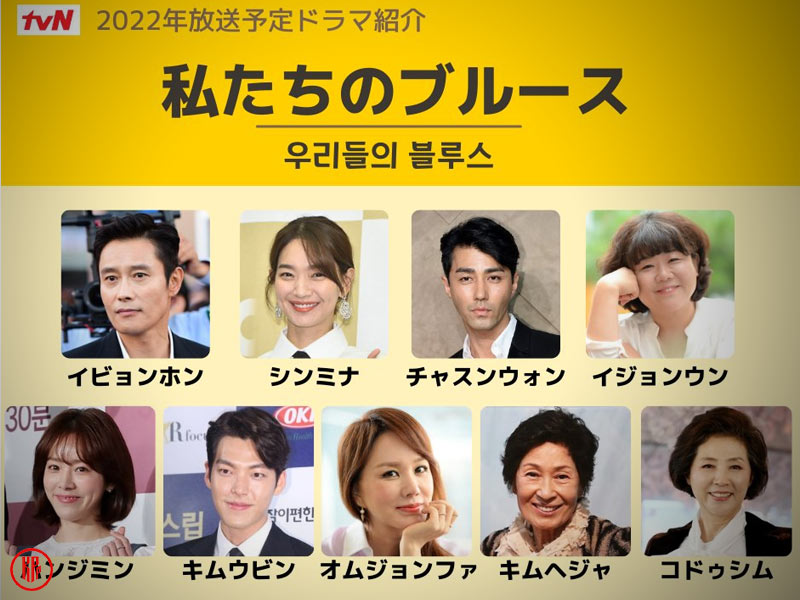 tvN “Our Blues” Kdrama cast members.