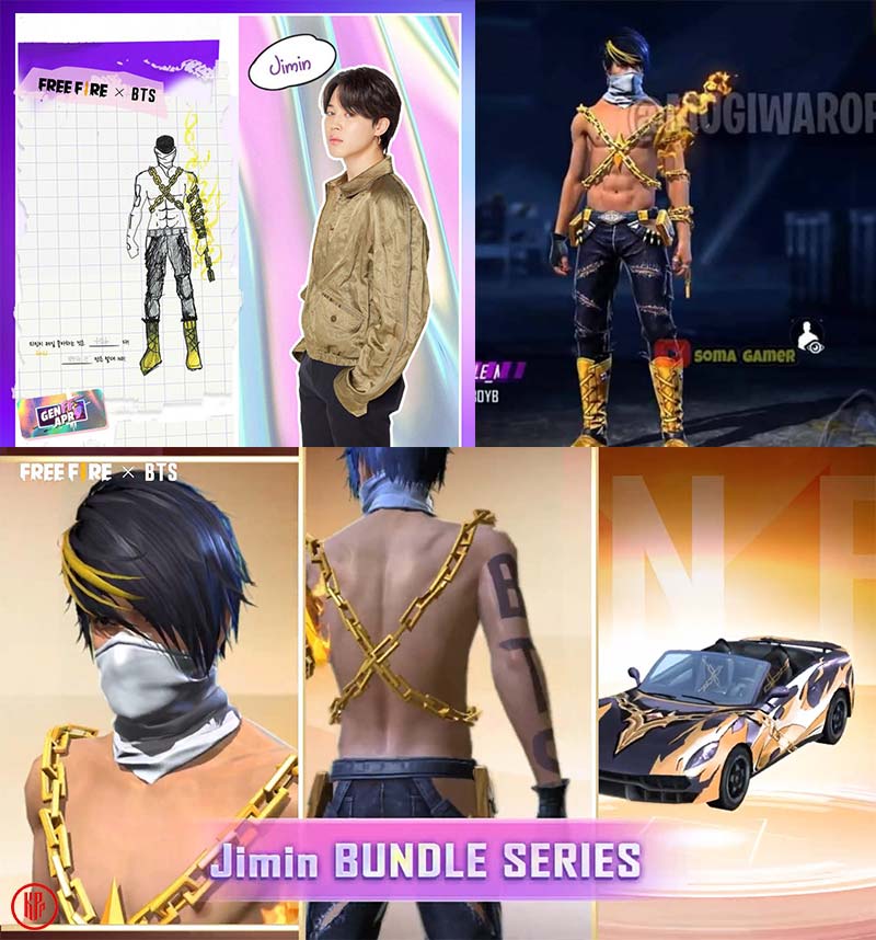 Free Fire character skin and bundle by BTS Jimin. | Twitter