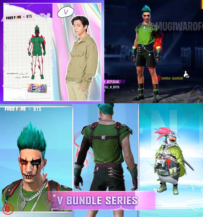 Free Fire character skin and bundle by BTS V. | Twitter