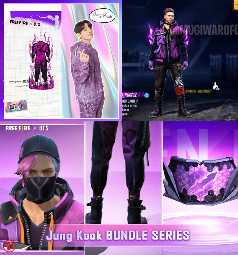 Free Fire character skin and bundle by BTS Jungkook. | Twitter