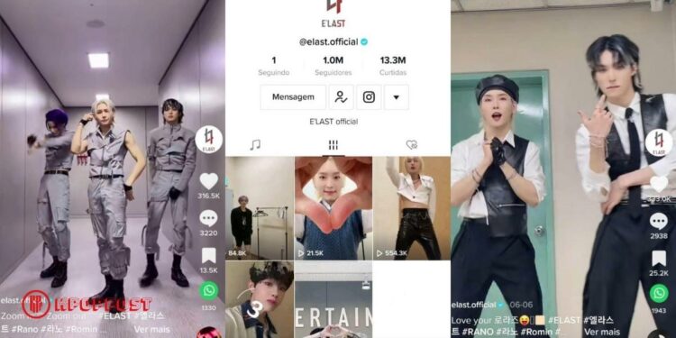 Kpop group E'LAST 1 million followers on Tiktok