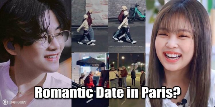 bts v and blackpink jennie dating photos in paris