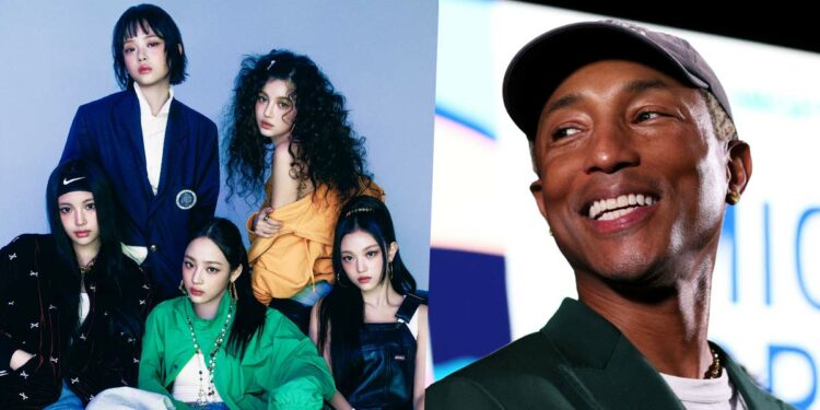 NewJeans and Pharrell Williams.