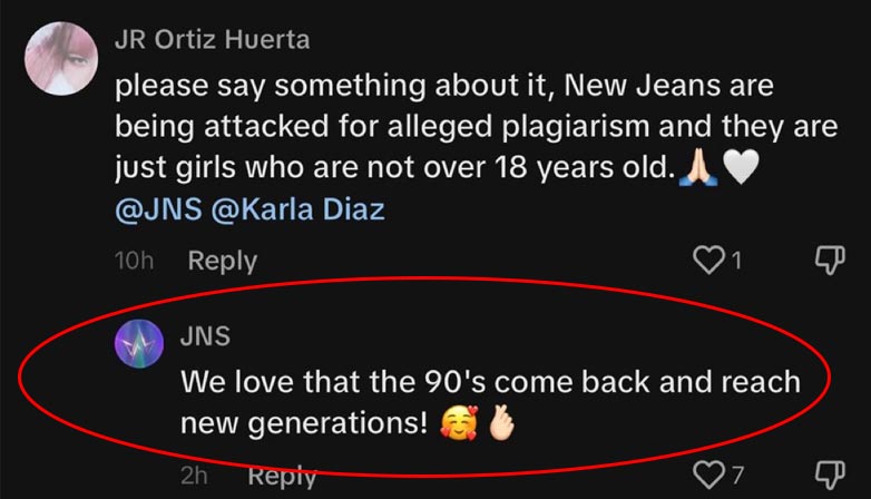 Official statement from Mexican group Jeans on NewJeans plagiarism accusation TikTok