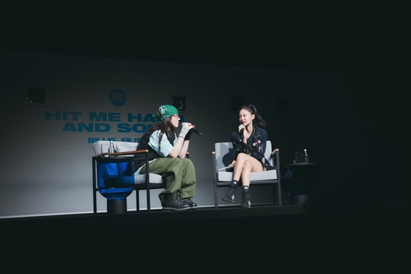 Billie Eilish and Jennie Kim during the Q&A session 