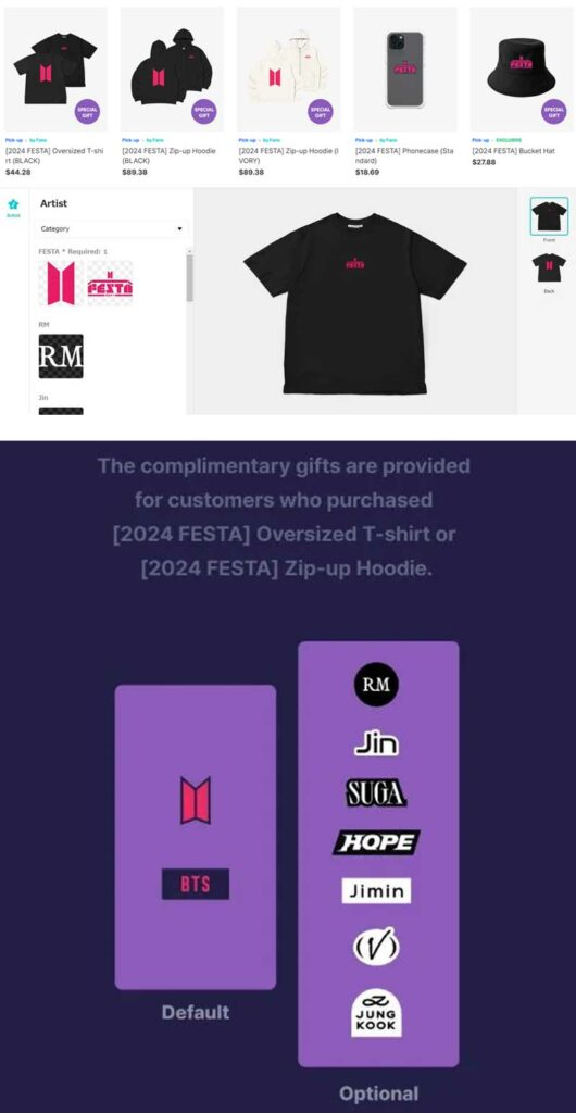 Customized feature in BTS anniversary FESTA official merchandise 2024