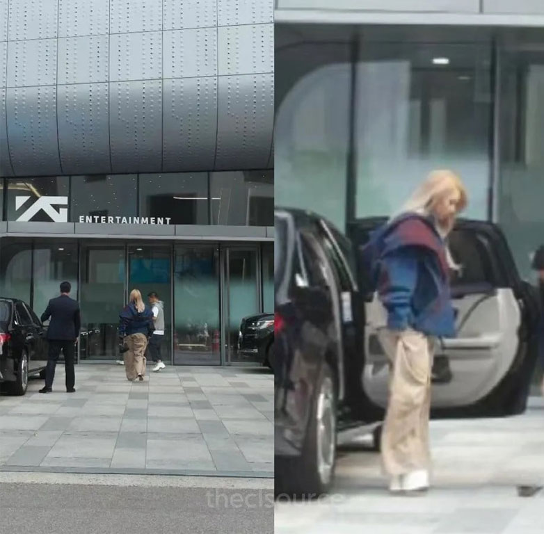 CL outside YG’s company building. | Instiz