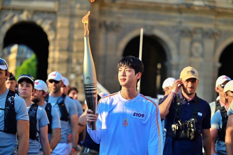 BTS Jin as a torchbearer at Paris 2024 Olympic Games | Paris 2024 x