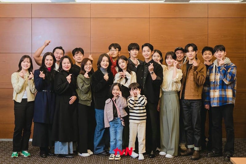 Cast and crew of the new Korean drama “Love Next Door” at first script reading. | tvN