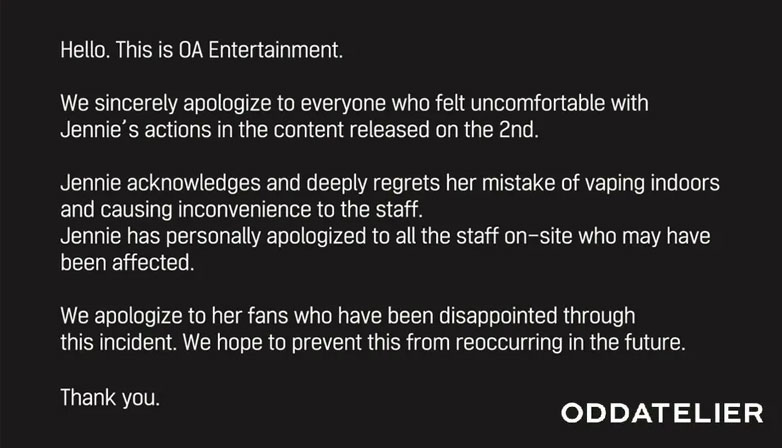 Oddatelier official statement. | OA official X.