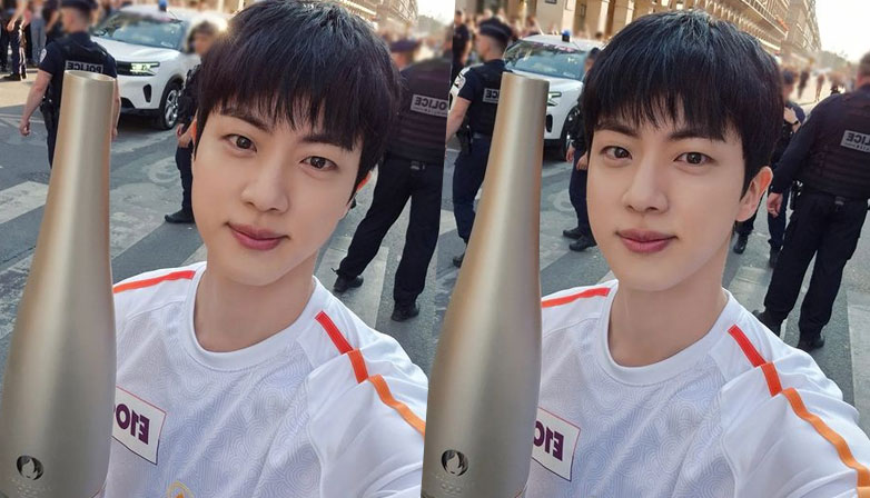 BTS Jin as 2024 Paris Olympics torchbearer. | Jin’s official Instagram.