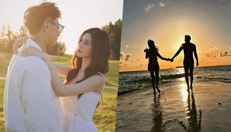 Photos of the sweet couple. | Weibo