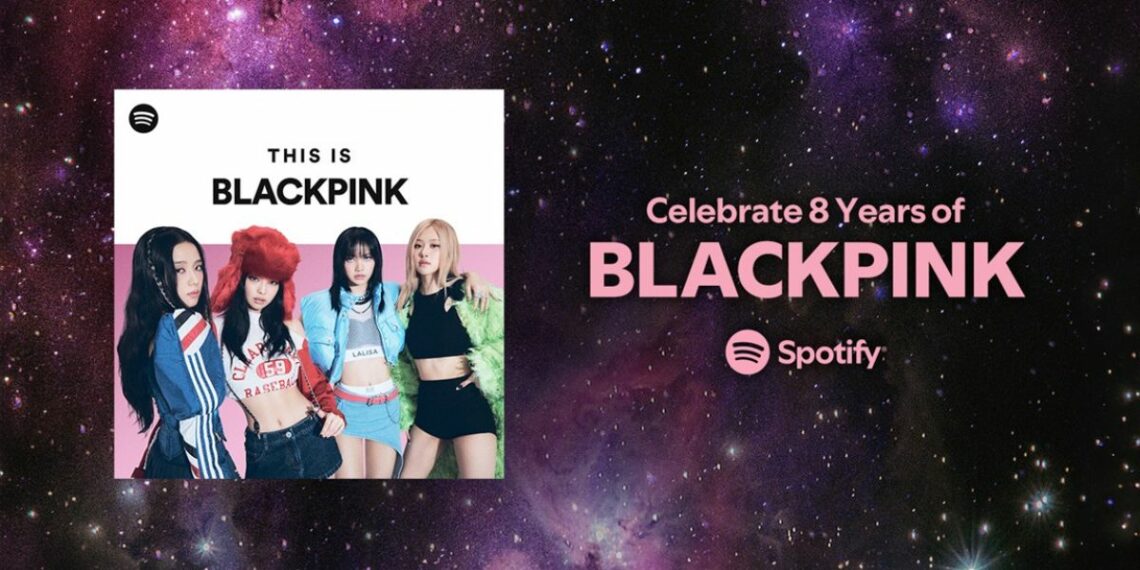 Celebrate BLACKPINK anniversary #8YearswithBLACKPINK on Spotify playlist this is blackpink