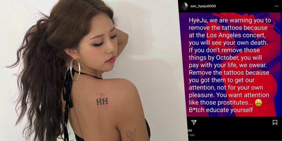 LOOSSEMBLE Hyeju received death threats for hew new tattoo