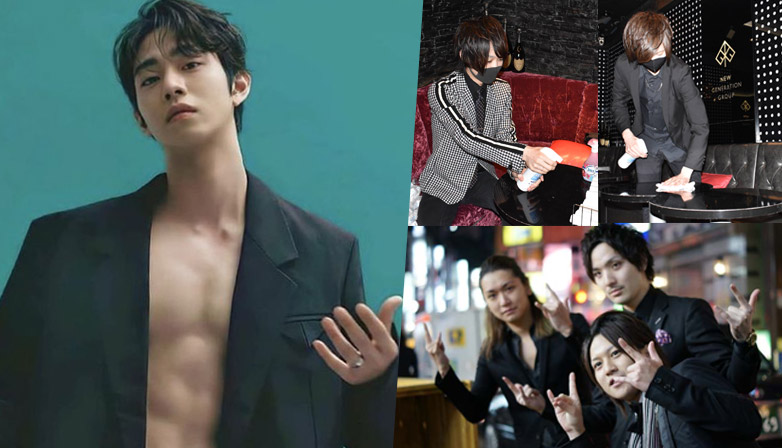 Ahn Hyo Seop and illustrations of male escorts. | Multiple sources. 