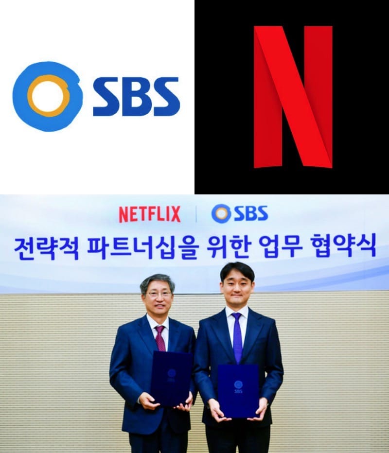 (L-R) SBS CEO Bang Moon-shin and Netflix’s vice president for Korean content Kang Dong-han | SBS