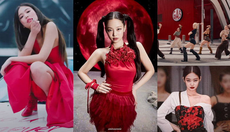 Jennie Kim’s ruby red color in all solo songs. | Multiple Sources