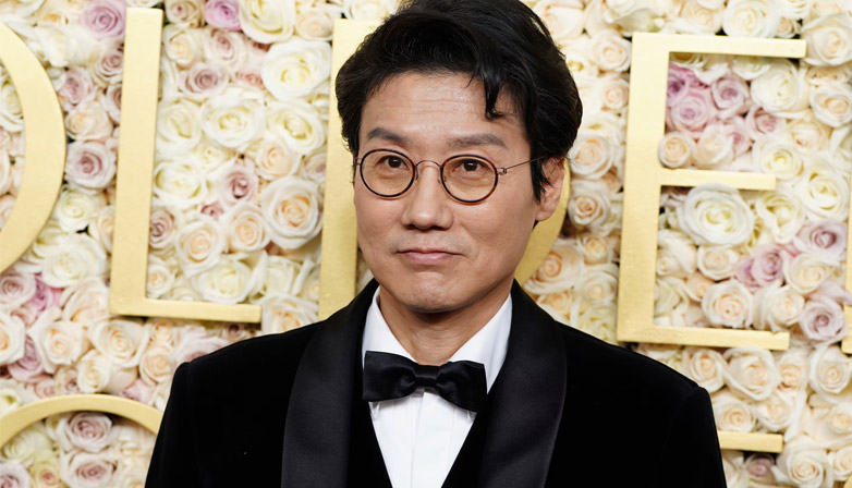 Hwang Dong Hyuk at the Golden Globes 2025. | Dallas Morning