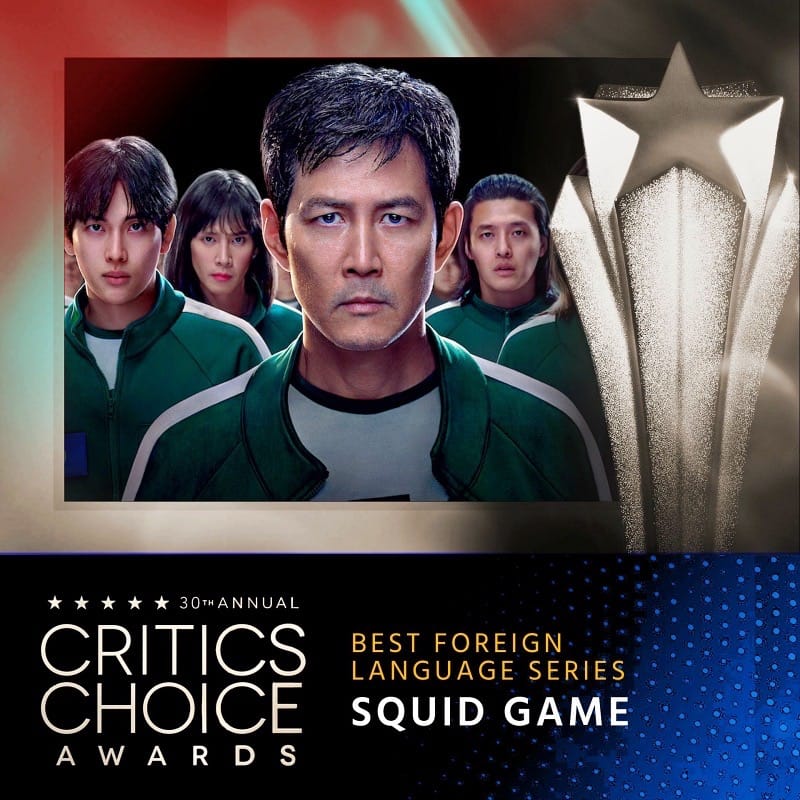 “Squid Game 2” won Best Foreign Language Series at the 30th Critics Choice Awards in 2025 | Critics Choice Official X